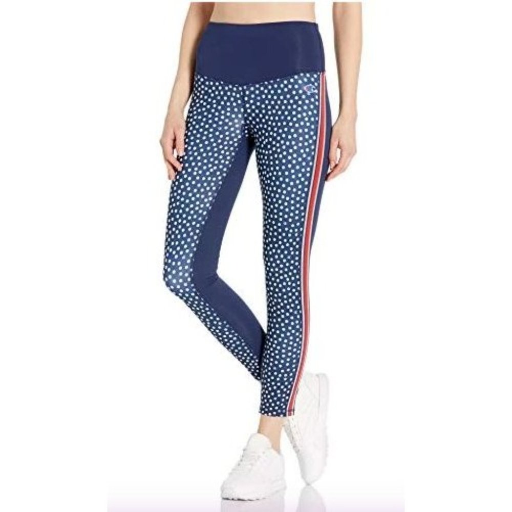 Champion Women's Sport High-Rise Tight C Dot Print Scatter/Athletic Navy Small - Picture 4 of 15